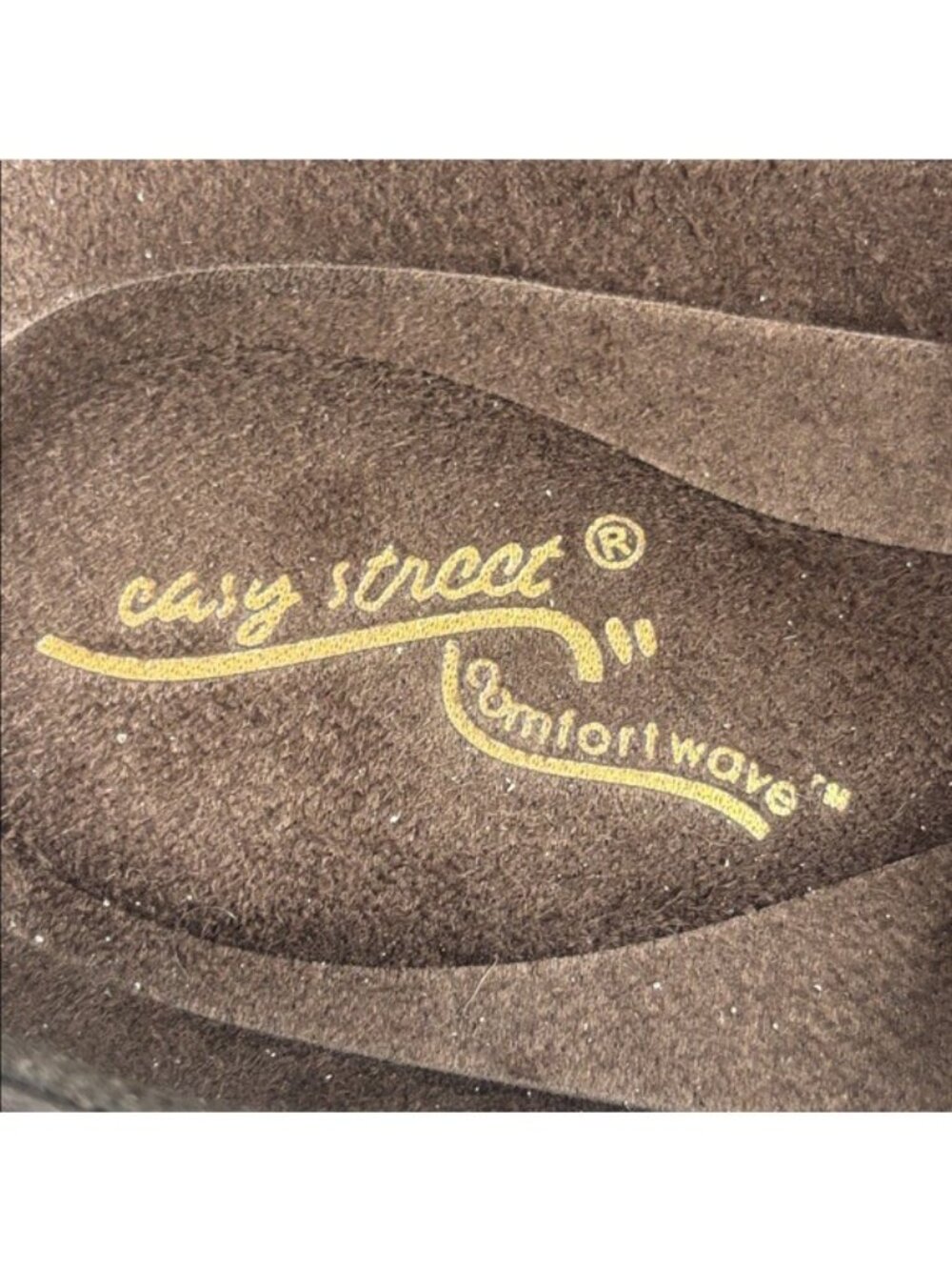 NWT Easy Street Womens Janalee Brown Faux Leather Slip-On Comfort Mules Size 8W - Picture 7 of 9